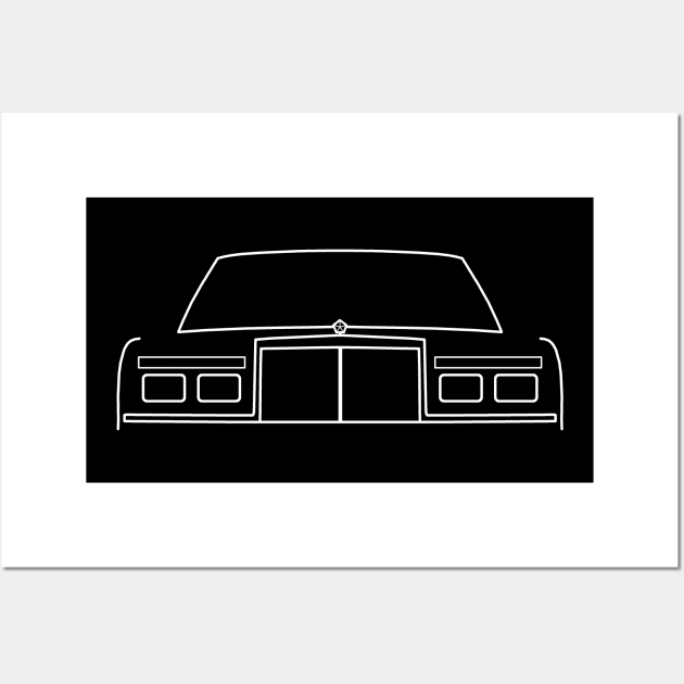 Fifth Avenue 1980s classic car outline graphic (white) Wall Art by soitwouldseem